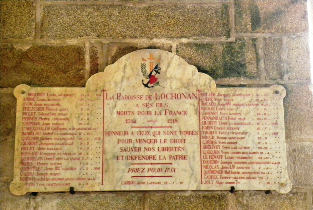 Plaque commémorative de la paroisse