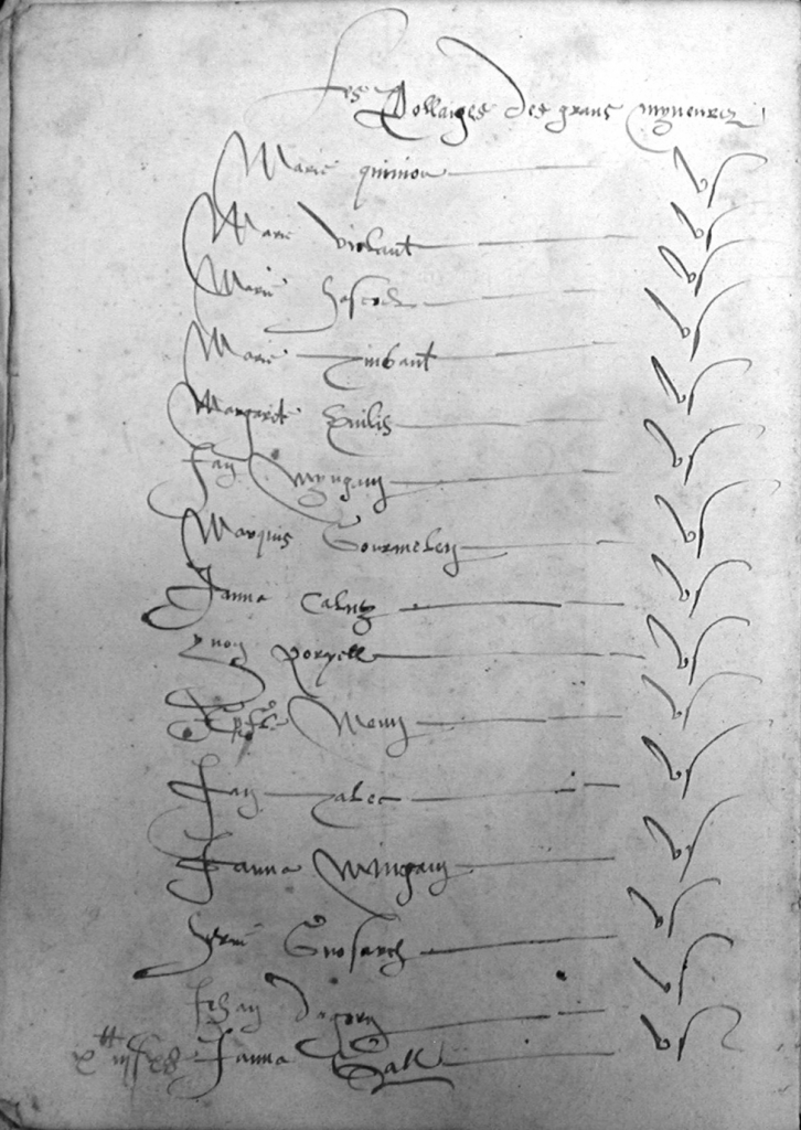 Extrait du registre des morts de l'année 1594