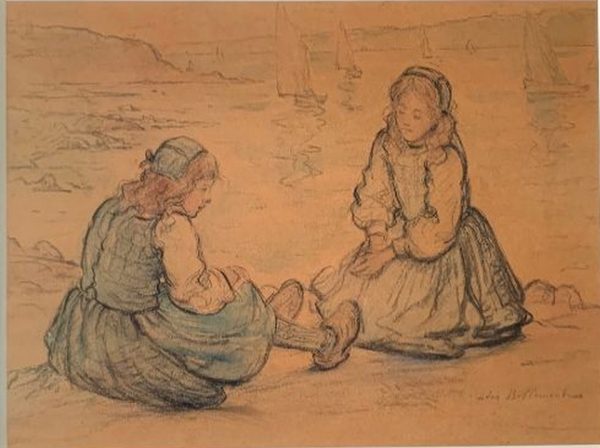 « Jeunes Bretonnes face à la mer »